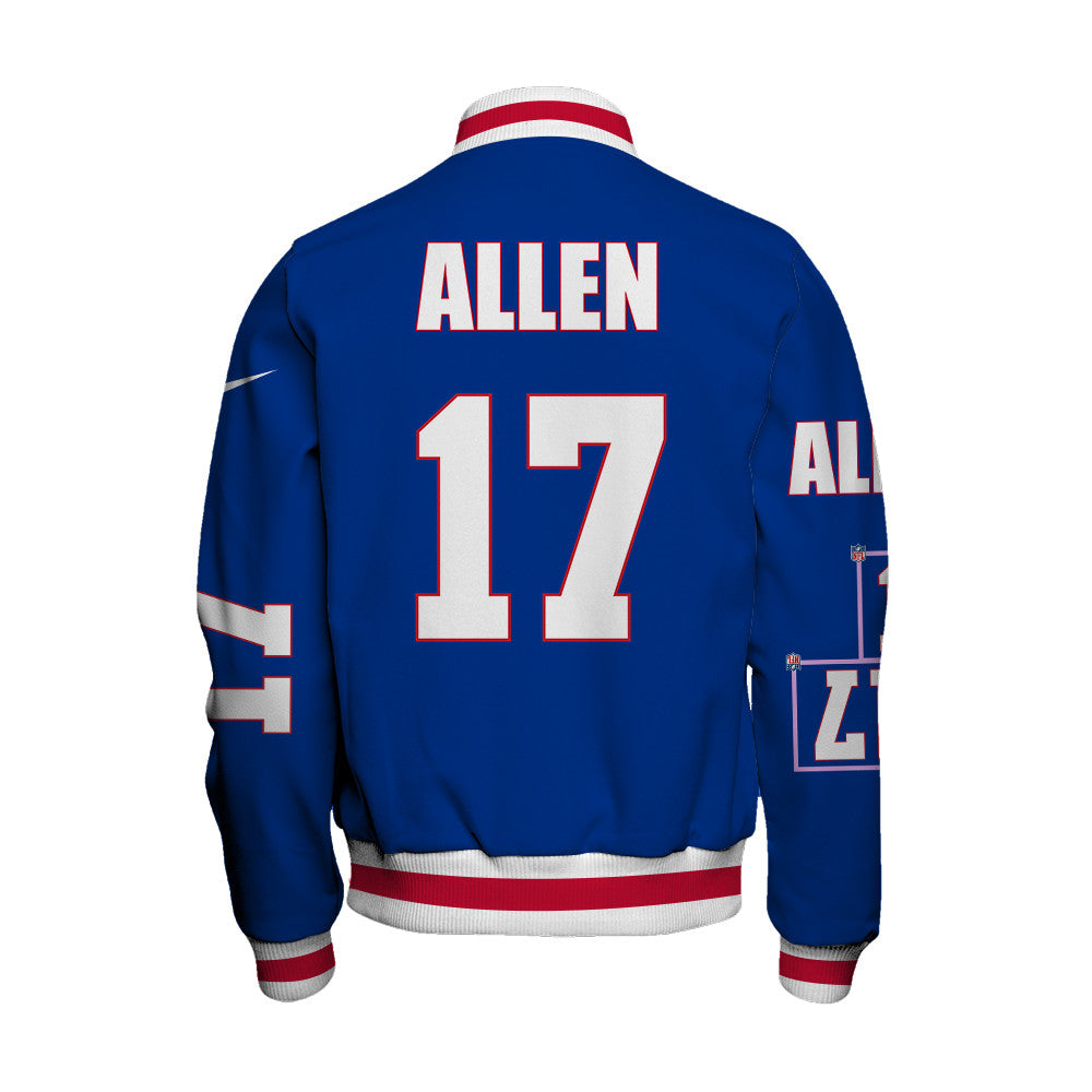 Josh Allen #17 Buffalo Bills National Football League 2026 Unique Design Unisex Varsity Jacket