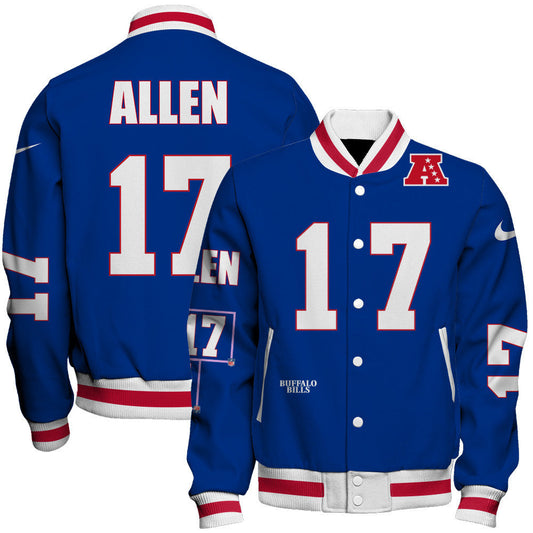 Josh Allen #17 Buffalo Bills National Football League 2026 Unique Design Unisex Varsity Jacket
