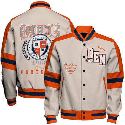 Denver Broncos | Football Team 2026 Feel The Power Unisex Varsity Jacket