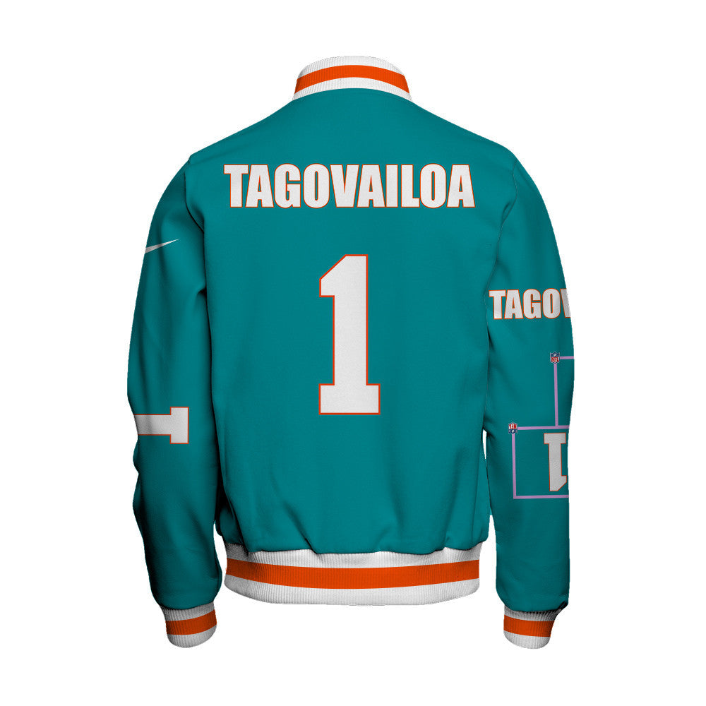 Tua Tagovailoa #1 Miami Dolphins National Football League 2026 Unique Design Unisex Varsity Jacket