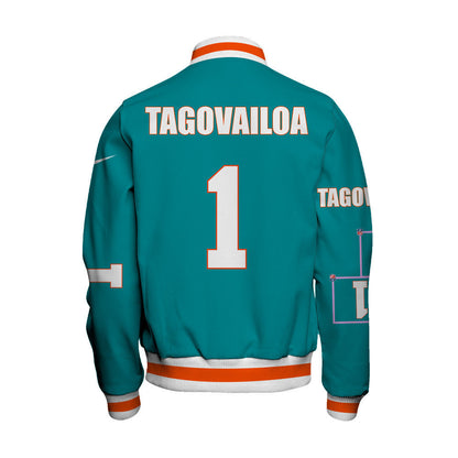 Tua Tagovailoa #1 Miami Dolphins National Football League 2026 Unique Design Unisex Varsity Jacket
