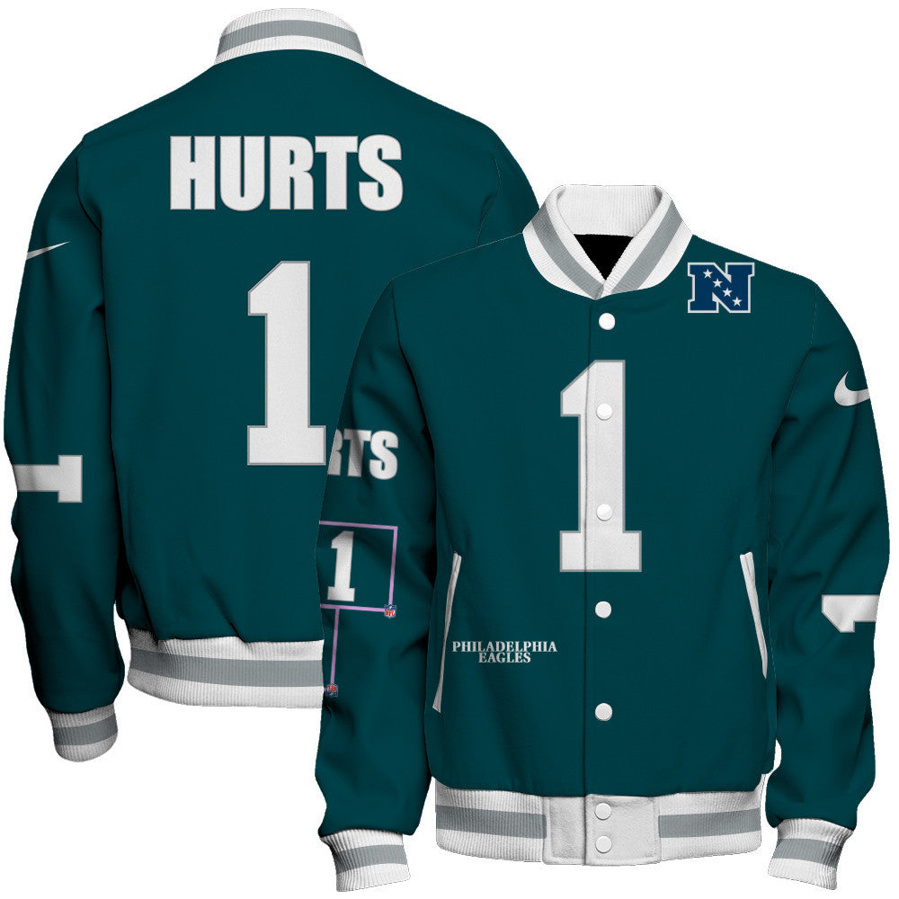 Jalen Hurts #1 Philadelphia Eagles National Football League 2026 Unique Design Unisex Varsity Jacket
