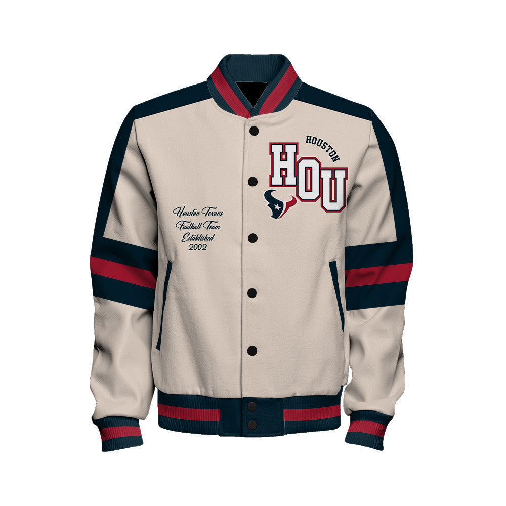 Houston Texans | Football Team 2026 Feel The Power Unisex Varsity Jacket
