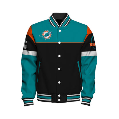 Miami Dolphins National Football League 2026 Feel The Power Unisex Varsity Jacket