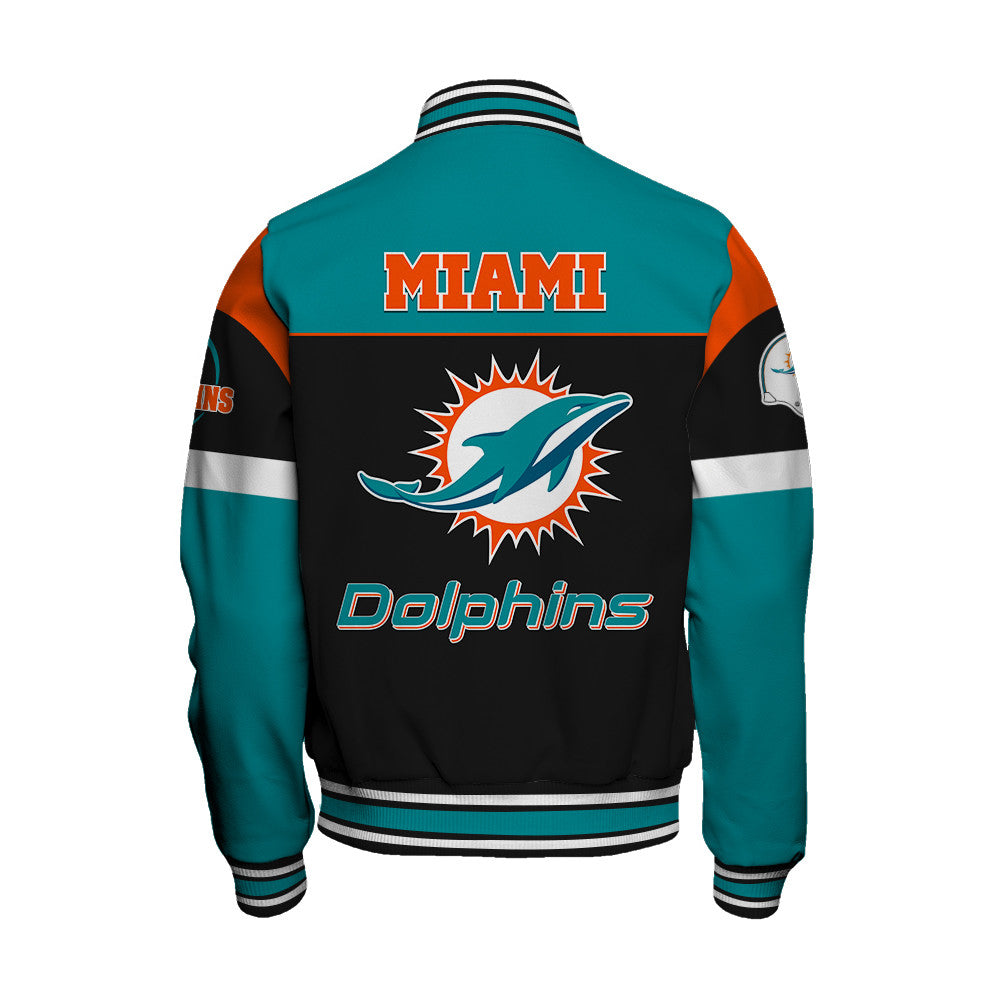 Miami Dolphins National Football League 2026 Feel The Power Unisex Varsity Jacket