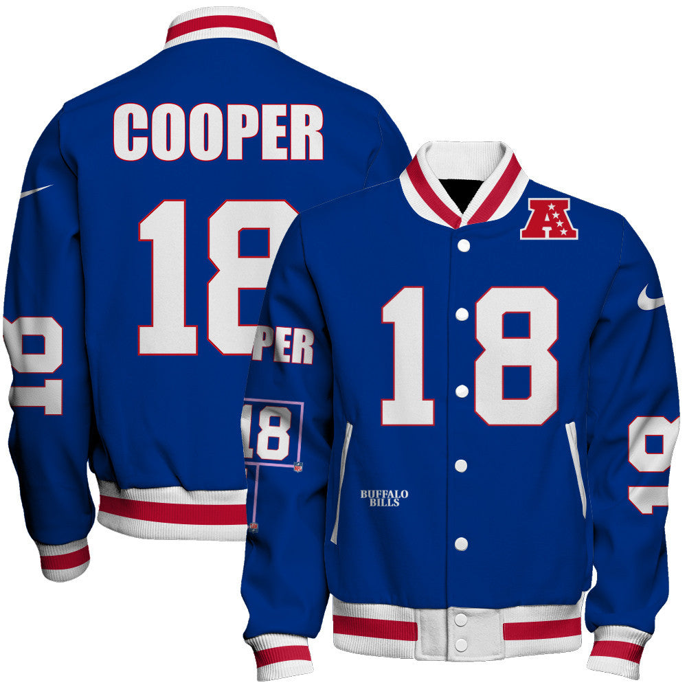 Amari Cooper #18 Buffalo Bills National Football League 2026 Unique Design Unisex Varsity Jacket