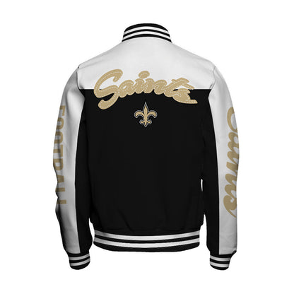 New Orleans Saints National Football League 2026 Face Any Weather Unisex Varsity Jacket