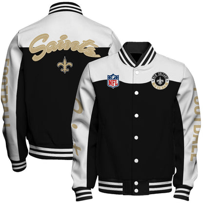 New Orleans Saints National Football League 2026 Face Any Weather Unisex Varsity Jacket