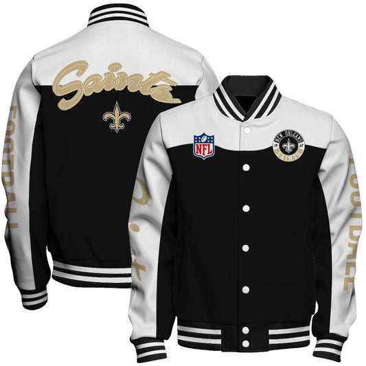 New Orleans Saints National Football League 2026 Face Any Weather Unisex Varsity Jacket