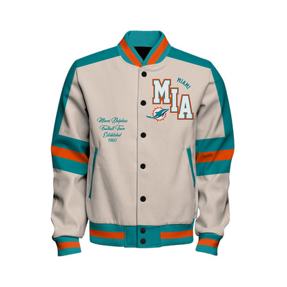 Miami Dolphins | Football Team 2026 Feel The Power Unisex Varsity Jacket