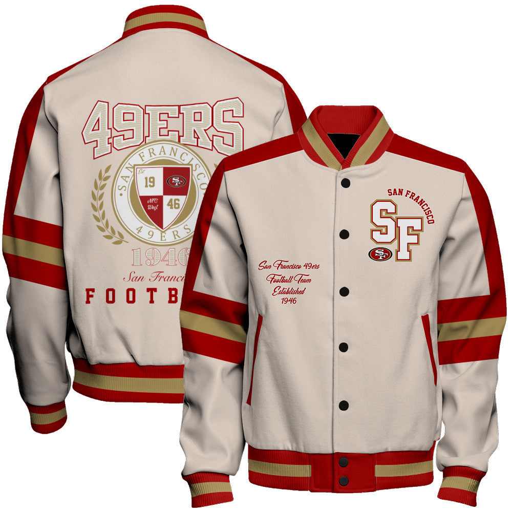 San Francisco 49ers | Football Team 2026 Feel The Power Unisex Varsity Jacket