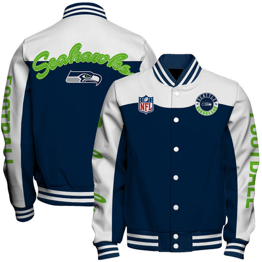 Seattle Seahawks National Football League 2026 Face Any Weather Unisex Varsity Jacket