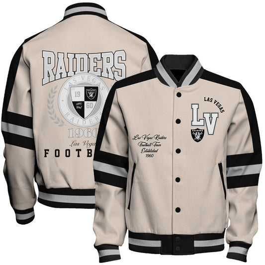 Las Vegas Raiders | Football Team 2026 Feel The Power Unisex Varsity Jacket