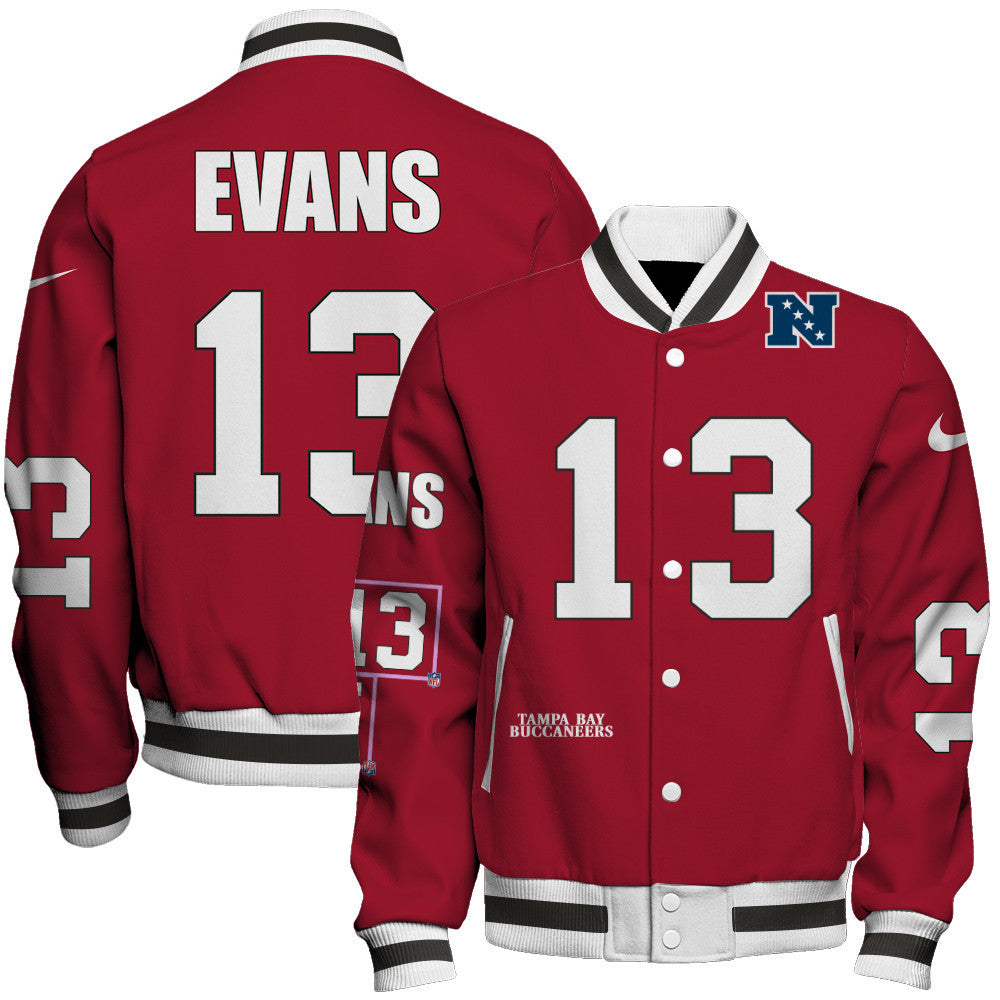 Mike Evans #13 Tampa Bay Buccaneers National Football League 2026 Unique Design Unisex Varsity Jacket