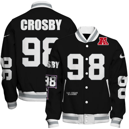 Maxx Crosby #98 Las Vegas Raiders National Football League 2026 Unique Design Unisex Varsity Jacket
