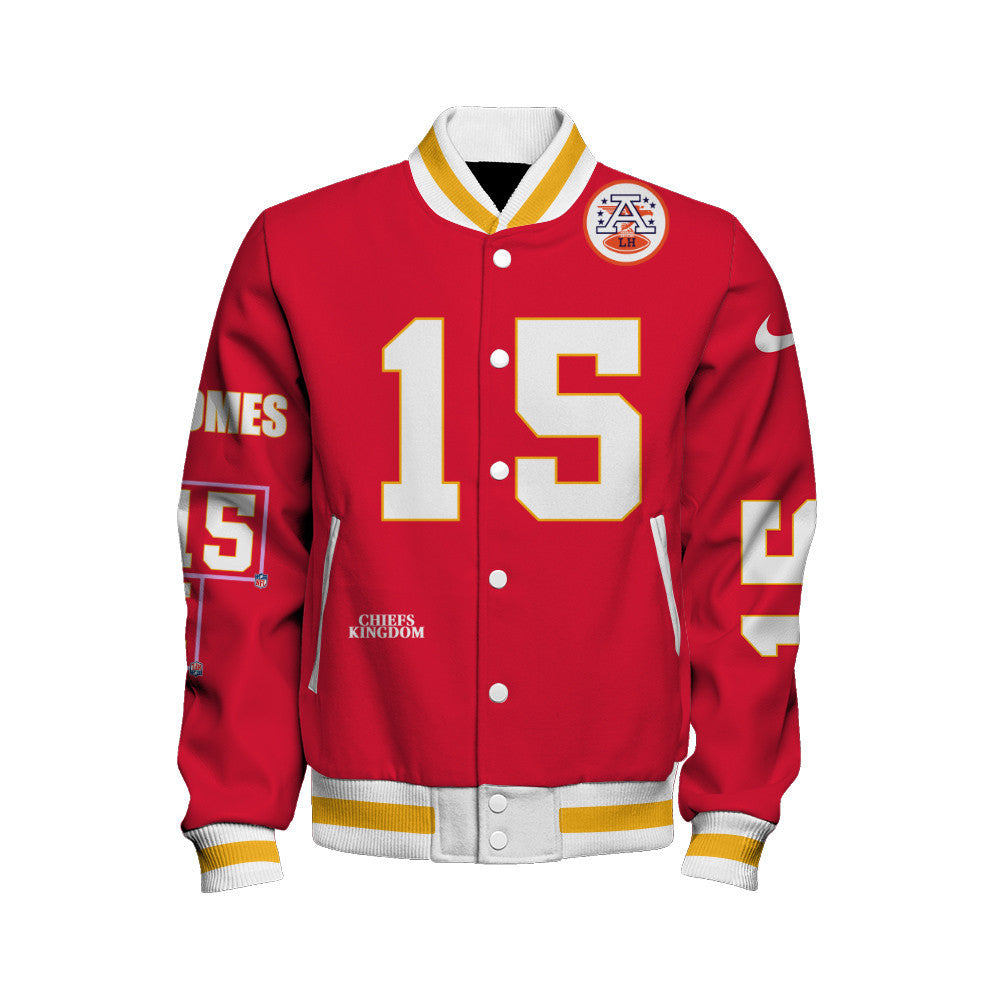 Patrick Mahomes #15 Kansas City Chiefs National Football League 2026 Unique Design Unisex Varsity Jacket