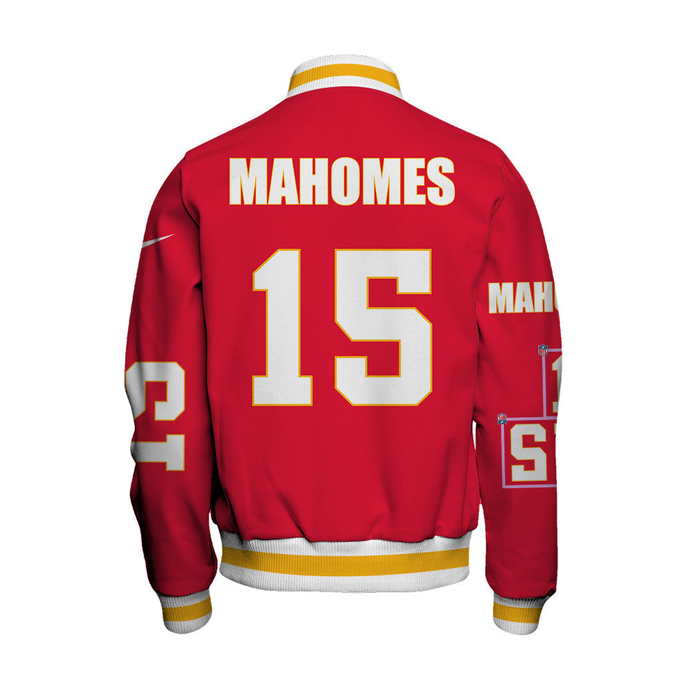 Patrick Mahomes #15 Kansas City Chiefs National Football League 2026 Unique Design Unisex Varsity Jacket
