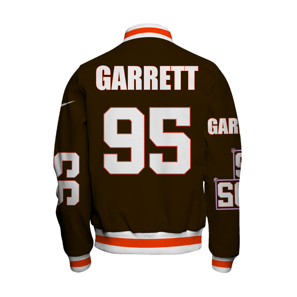 Myles Garrett #95 Cleveland Browns National Football League 2026 Unique Design Unisex Varsity Jacket