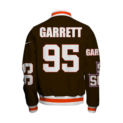 Myles Garrett #95 Cleveland Browns National Football League 2026 Unique Design Unisex Varsity Jacket