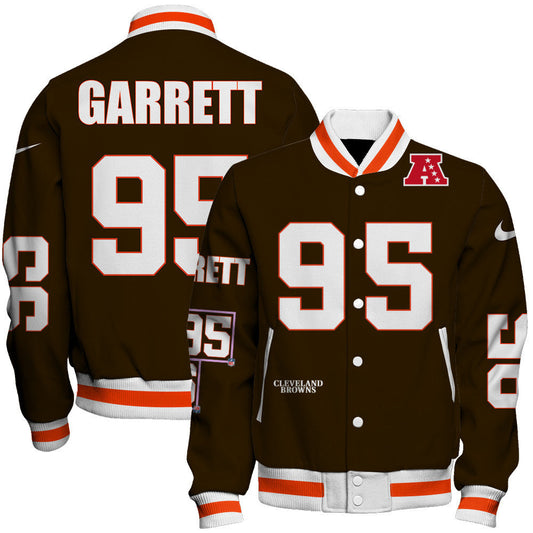 Myles Garrett #95 Cleveland Browns National Football League 2026 Unique Design Unisex Varsity Jacket