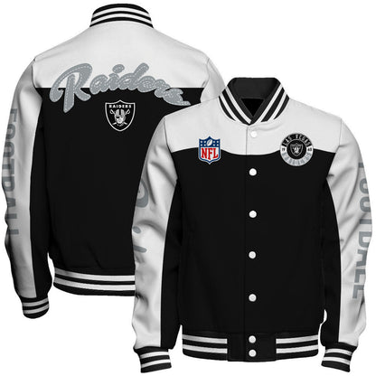 Las Vegas Raiders National Football League 2026 Face Any Weather Unisex Varsity Jacket