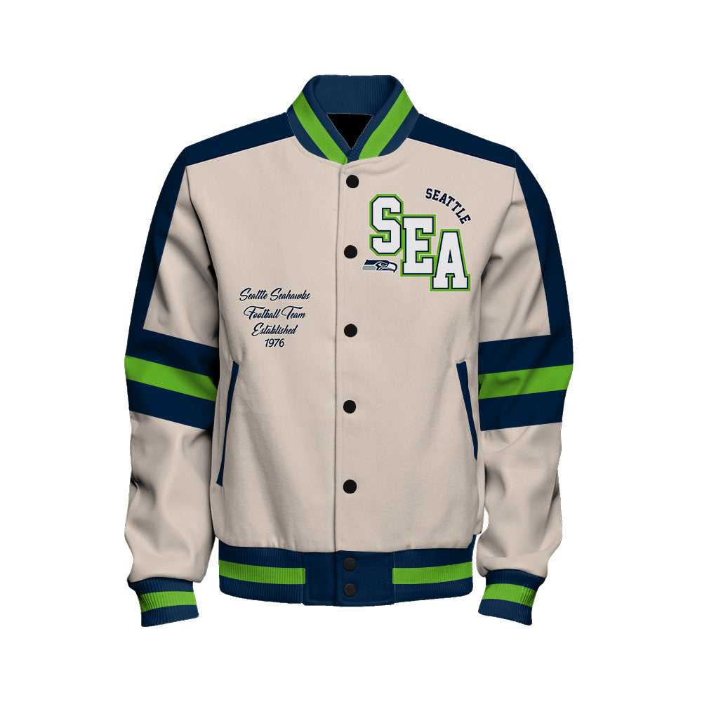 Seattle Seahawks | Football Team 2026 Feel The Power Unisex Varsity Jacket