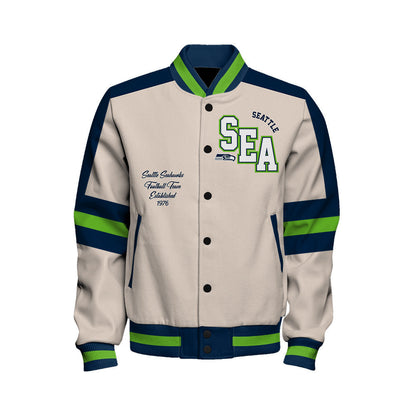 Seattle Seahawks | Football Team 2026 Feel The Power Unisex Varsity Jacket