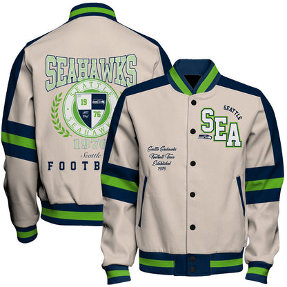 Seattle Seahawks | Football Team 2026 Feel The Power Unisex Varsity Jacket