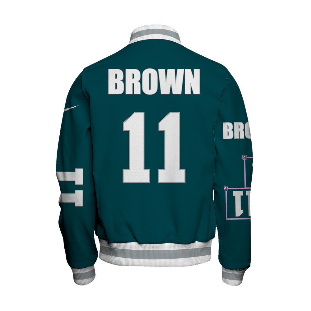 A. J. Brown #11 Philadelphia Eagles National Football League 2026 Unique Design Unisex Varsity Jacket