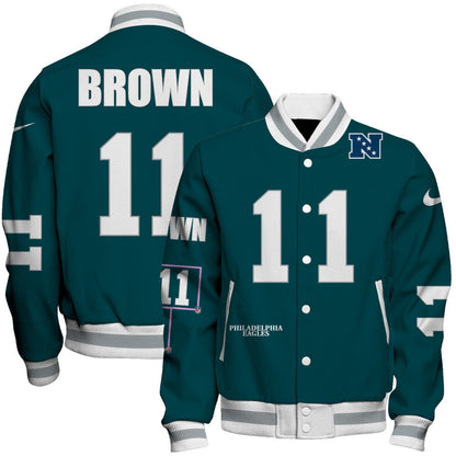 A. J. Brown #11 Philadelphia Eagles National Football League 2026 Unique Design Unisex Varsity Jacket