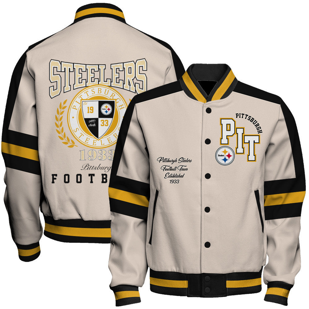 Pittsburgh Steelers | Football Team 2026 Feel The Power Unisex Varsity Jacket