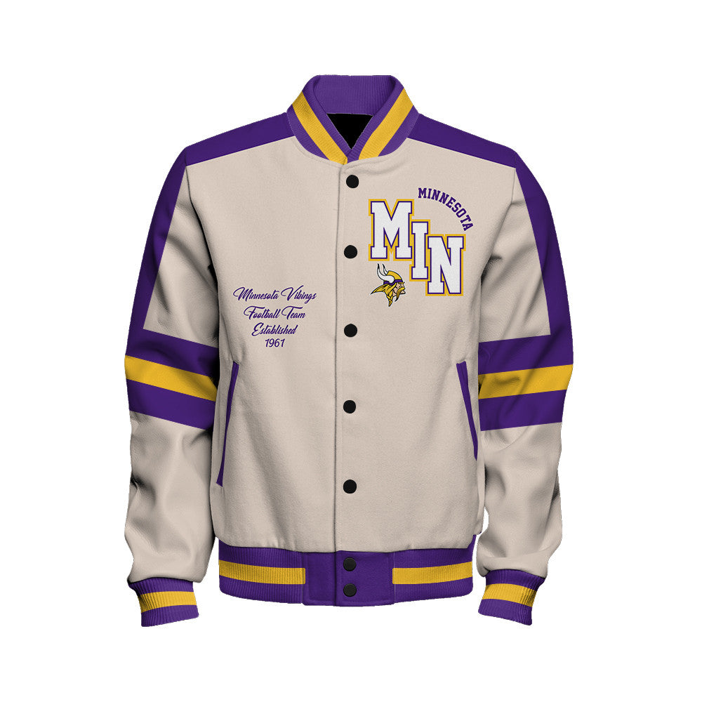 Minnesota Vikings | Football Team 2026 Feel The Power Unisex Varsity Jacket