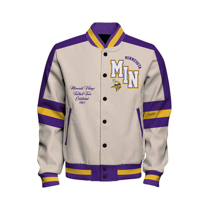 Minnesota Vikings | Football Team 2026 Feel The Power Unisex Varsity Jacket