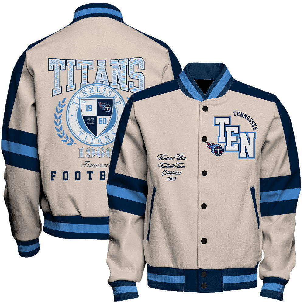 Tennessee Titans | Football Team 2026 Feel The Power Unisex Varsity Jacket