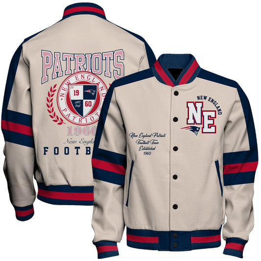 New England Patriots | Football Team 2026 Feel The Power Unisex Varsity Jacket