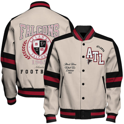 Atlanta Falcons | Football Team 2026 Feel The Power Unisex Varsity Jacket