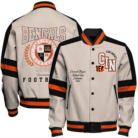 Cincinnati Bengals | Football Team 2026 Feel The Power Unisex Varsity Jacket
