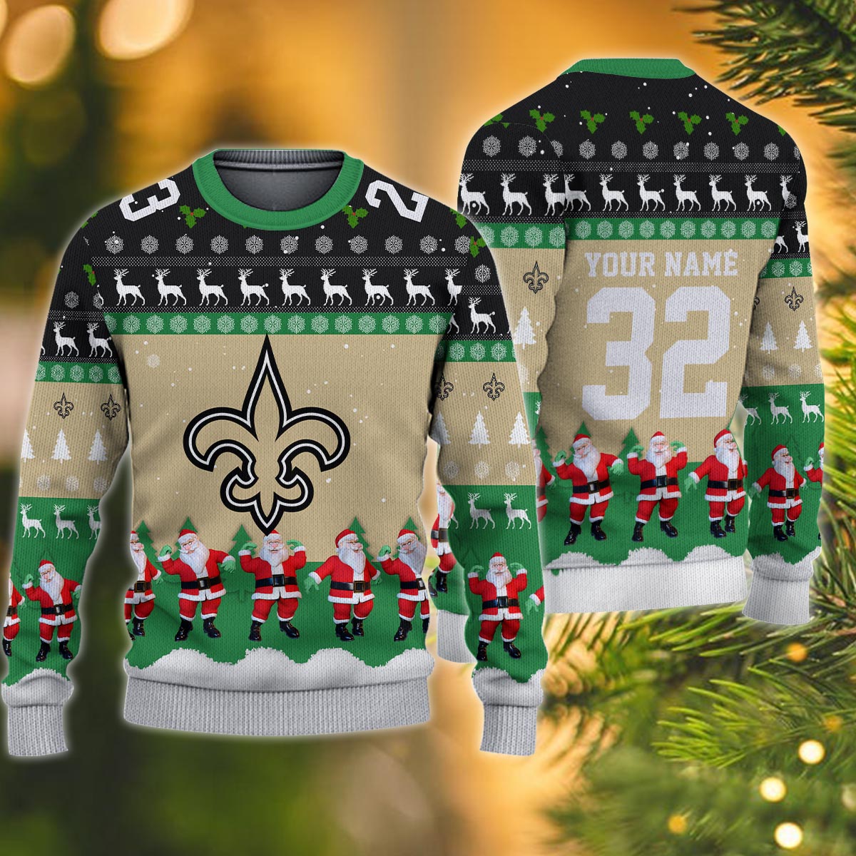 New Orleanssaints Personalized Christmas Ugly Sweater