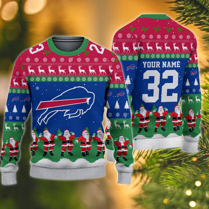 Buffalo Bills Personalized Christmas Ugly Sweater