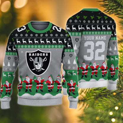 Las Vegas Raiders Personalized Christmas Ugly Sweater