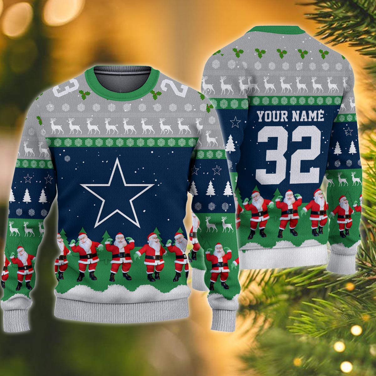 Dallas Cowboys Personalized Christmas Ugly Sweater