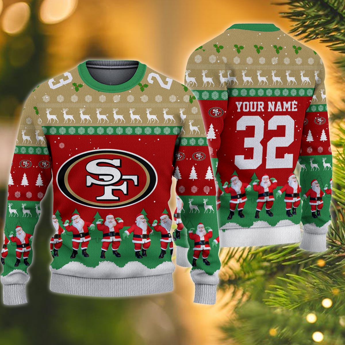 San Francisco 49ers Personalized Christmas Ugly Sweater