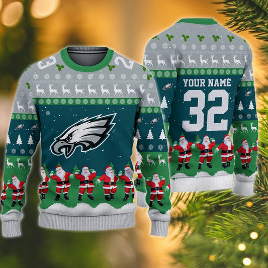 Philadelphia Eagles Personalized Christmas Ugly Sweater