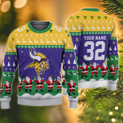 Minnesota Vikings Personalized Christmas Ugly Sweater