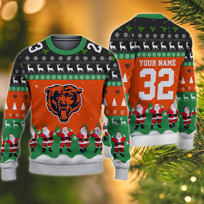 Chicago Bears Personalized Christmas Ugly Sweater
