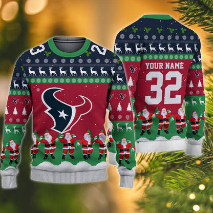 Houston Texans Personalized Christmas Ugly Sweater