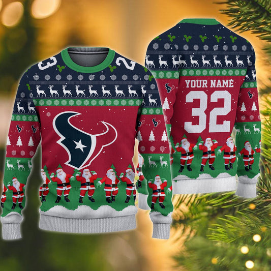 Houston Texans Personalized Christmas Ugly Sweater