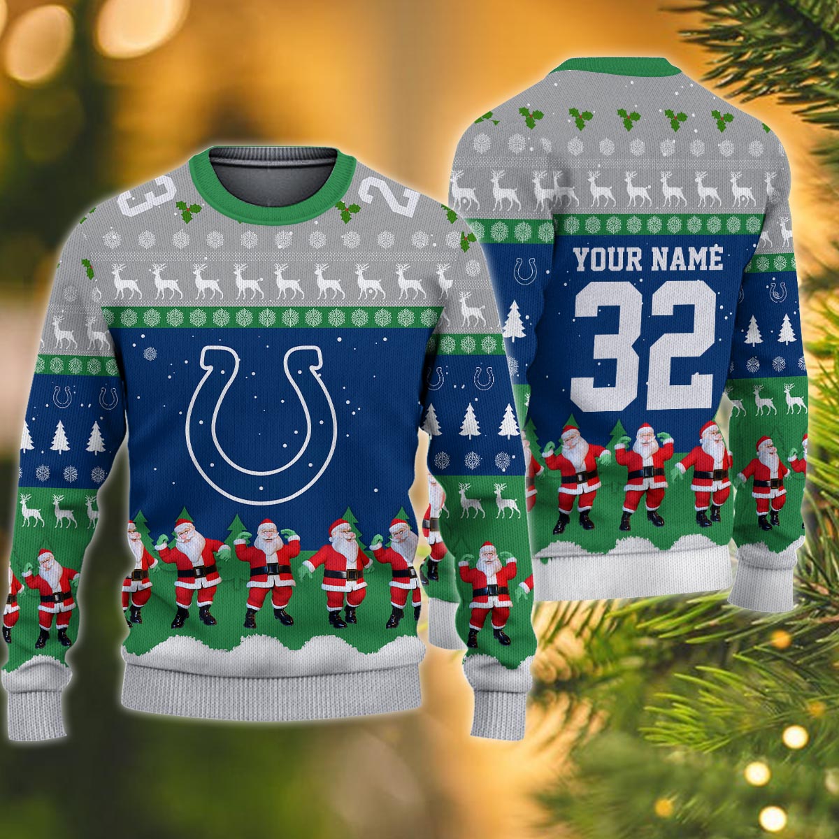 Indianapolis Colts Personalized Christmas Ugly Sweater