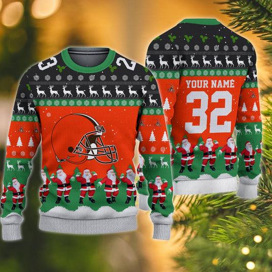 Cleveland Browns Personalized Christmas Ugly Sweater