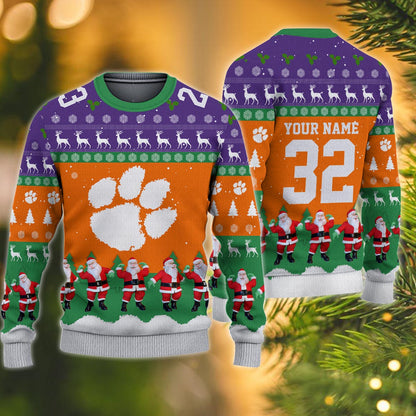 Clemson Tigers Personalized Christmas Ugly Sweater